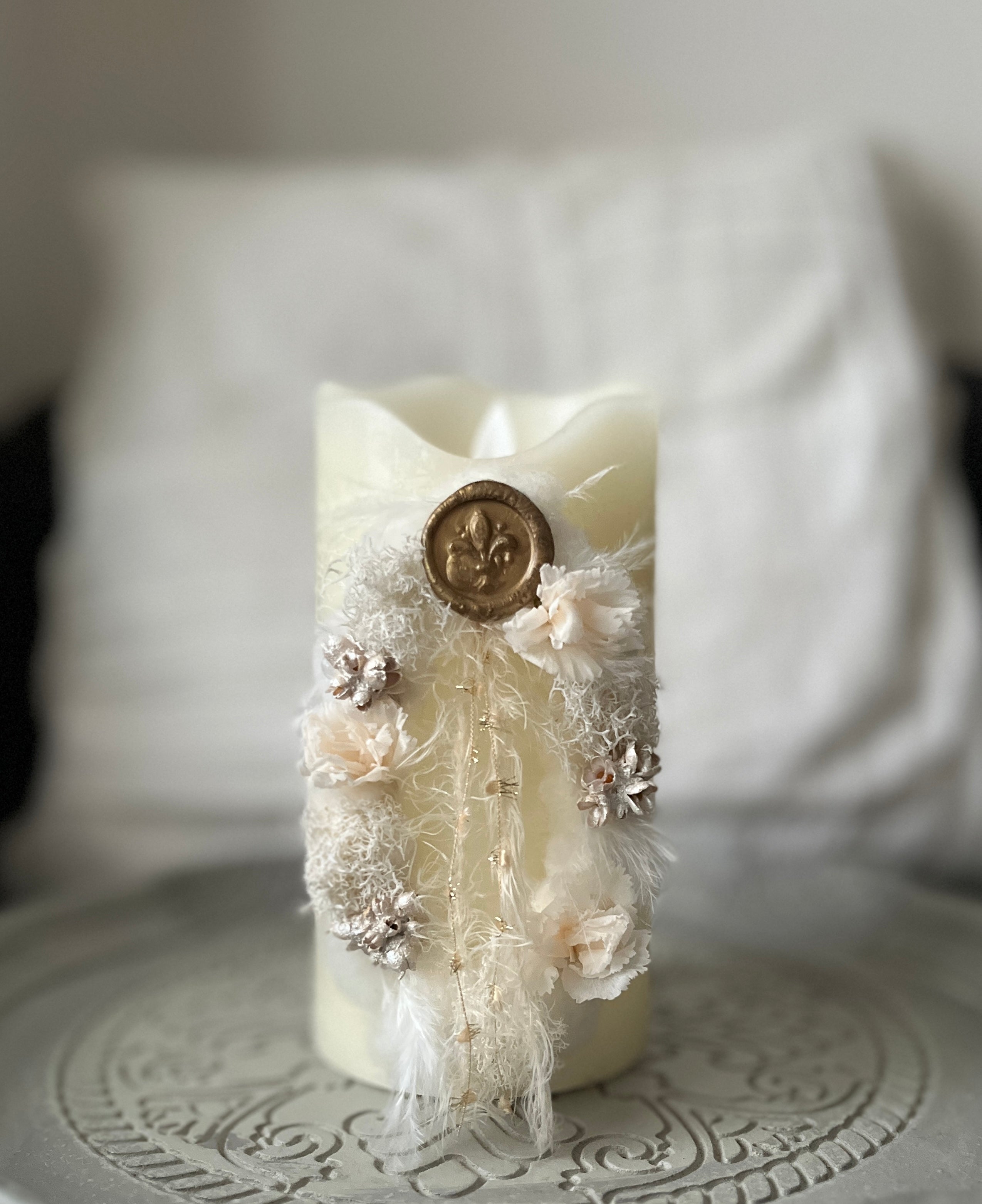 フラワーアートキャンドル フラッフィーリース｜ciel bleu（シエルブルー）