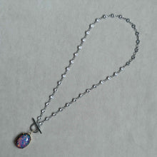 画像をギャラリービューアに読み込む, 【ネックレス】冬の光を纏うファイアオパールとクリスタルガラスのネックレス｜ERIKOART（エリコアート）
