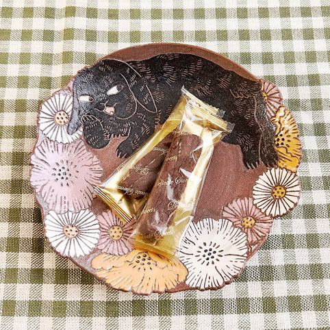 ヨシウラチヒロ プレート くろうさぎリース A｜ヨシウラチヒロ