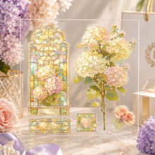 画像をギャラリービューアに読み込む, Floral Princess Hydrangea Melody クリスタルインク&amp;箔押し&amp;キスカット装飾コラージュステッカー｜nene_hope_heart（ネネホープハート）

