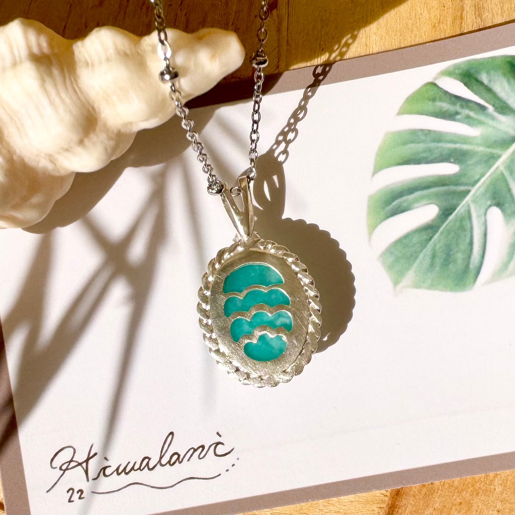 金属アレルギー対応『希望の石』アマゾナイト・フラワーネックレス