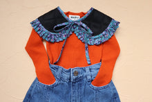 画像をギャラリービューアに読み込む, quilted frill collar (black quilt×blue liberty print)｜RonRon baby &amp; mom（ロンロンベビーアンドマム）
