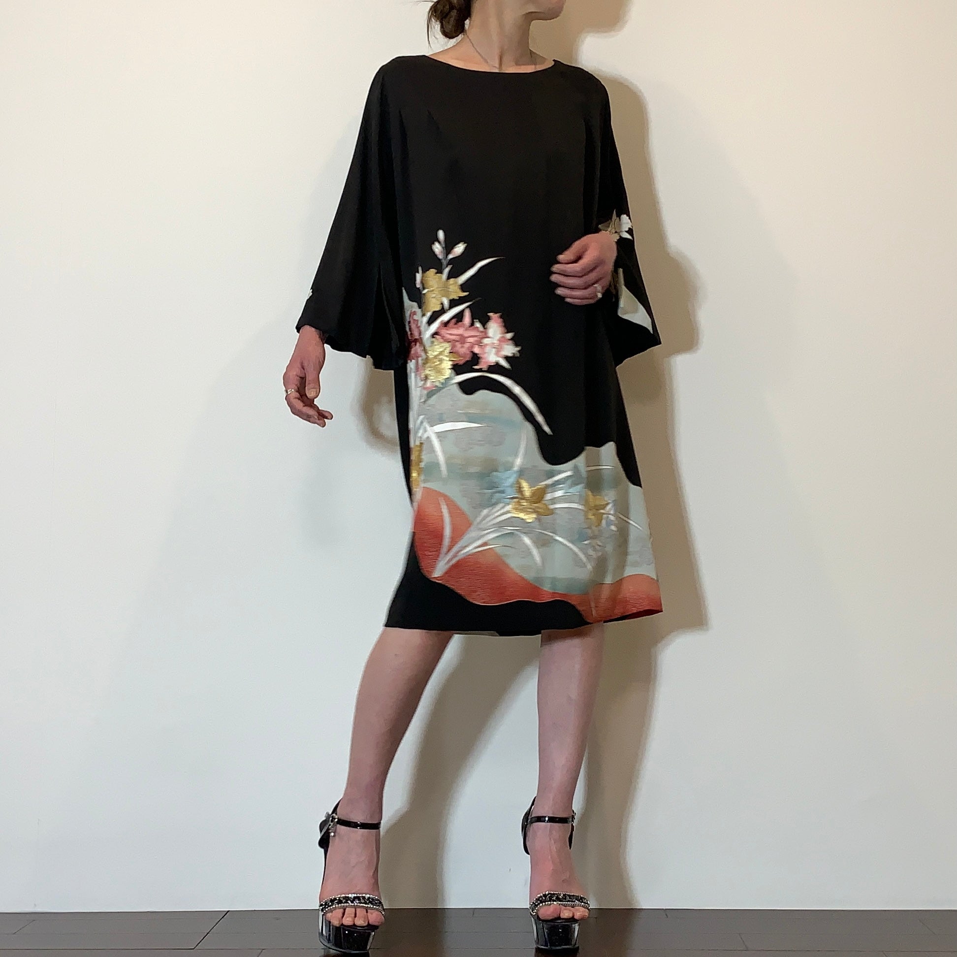 着物リメイク　コクーンワンピース｜komomo（コモモ）