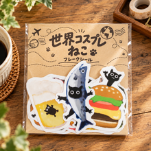 画像をギャラリービューアに読み込む, 世界コスプレねこ　フレークシール｜猪猫（イノネコ）
