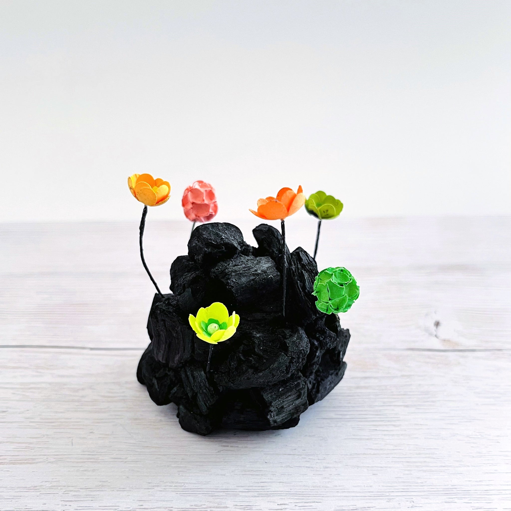 炭オブジェ ／ カラフルフラワー｜櫂の炭（カイノスミ） – CHOOSEBASE