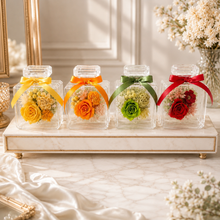 画像をギャラリービューアに読み込む, 【Flower Parfum 香水瓶四角型】バラ 母の日 ギフト プレゼント 両親贈呈品 出産 誕生日 記念日 インテリア 雑貨 プリザーブドフラワー ボトルアレンジメント｜Luana Mally（ルアナ　マリー）
