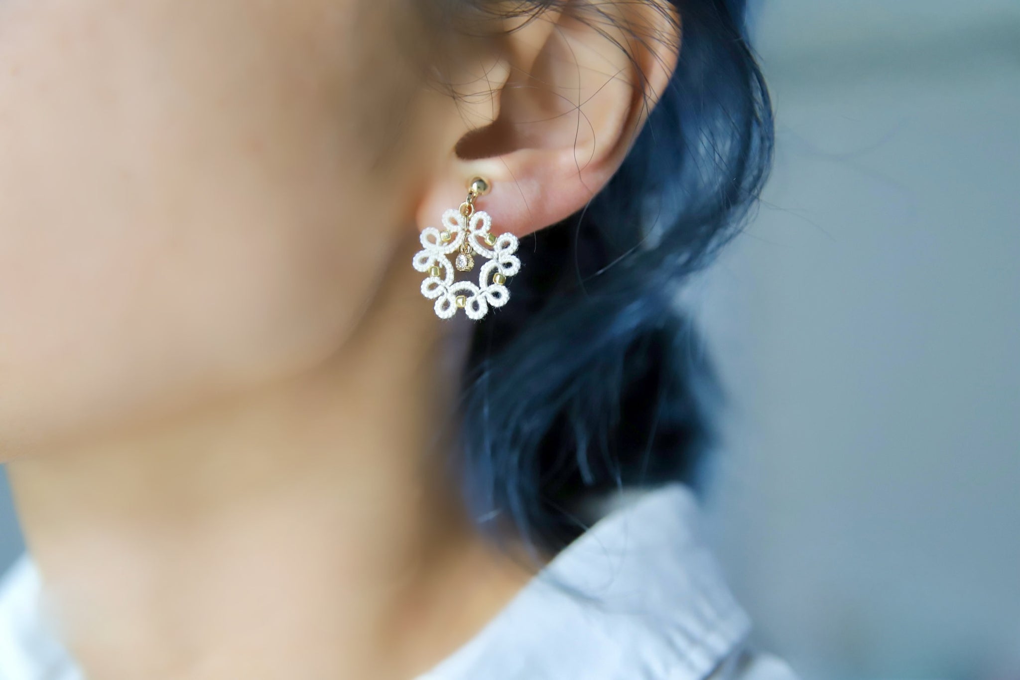 タティングレースの耳飾り「Circle/Kinari」｜ぷちたぷち – CHOOSEBASE  