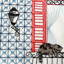 画像をギャラリービューアに読み込む, キッチンタオル_アズレージョの窓辺と猫｜ポルトッカ
