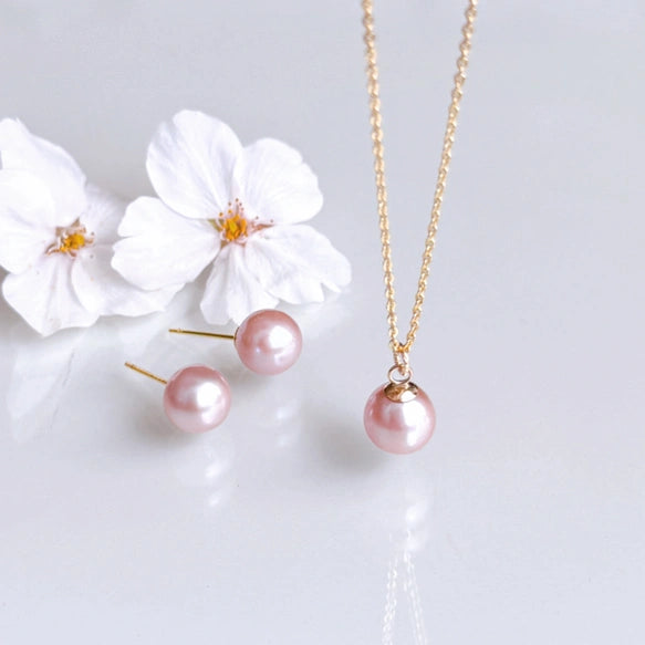 天然色ピンク淡水パールピアス/イヤリング｜SAKURA jewelry（サクラ