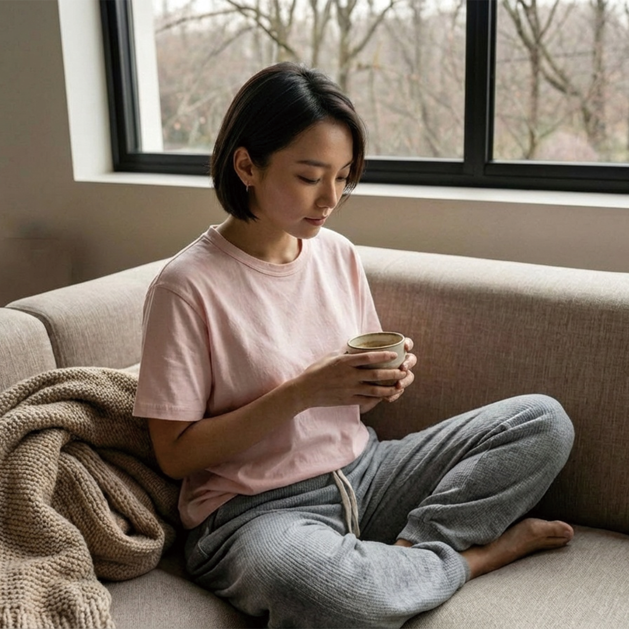 綿100%リカバT　シェルピンク｜NOケア（エヌオーケア）