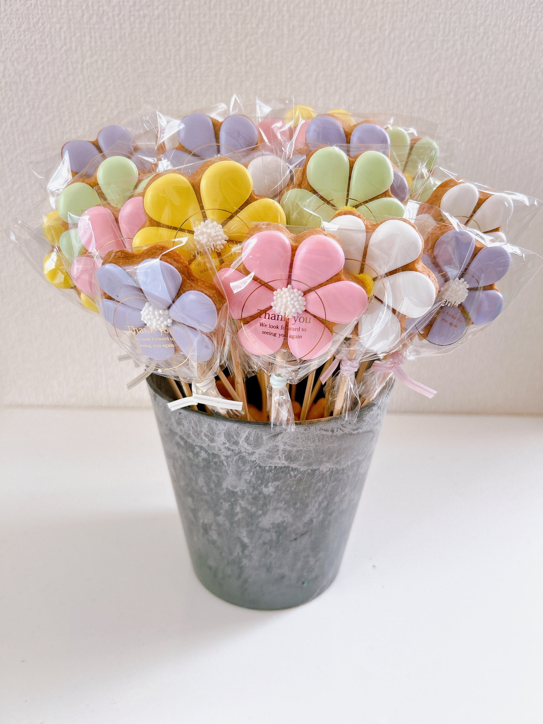 食べれるお花のスティックアイシングクッキー｜Smile Sweets yurion（スマイルスイーツユリオン）