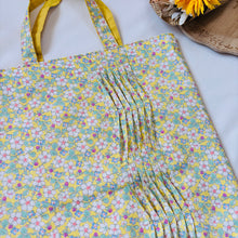 画像をギャラリービューアに読み込む, ウェーブタックトートバッグ（黄・花）｜Nikomatch（ニコマッチ）
