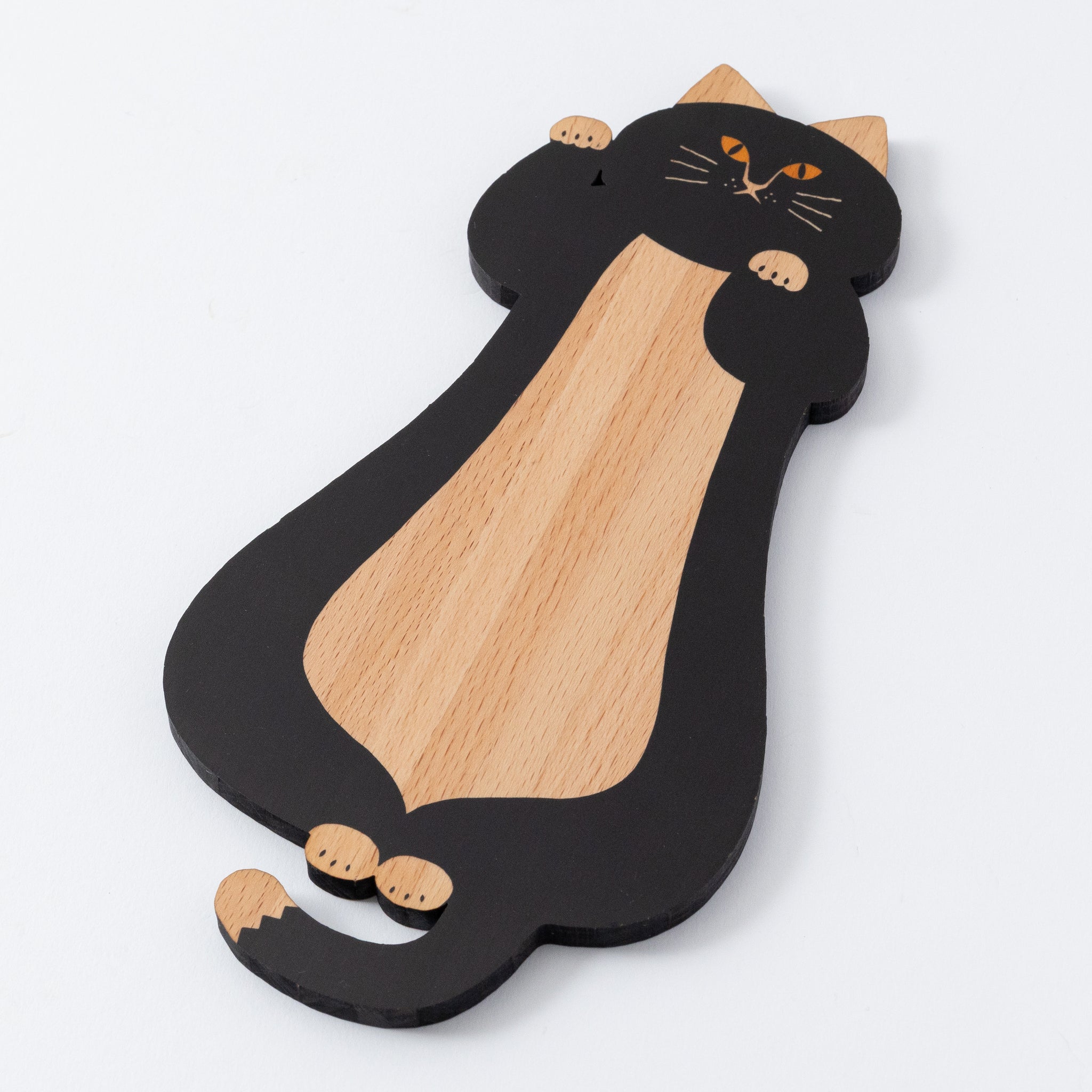 木製ロングコースター・猫雑貨【ねこまみれロング 来福招福】｜Ten＆O