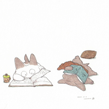 画像をギャラリービューアに読み込む, 読書の秋｜猪猫（イノネコ）
