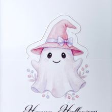 画像をギャラリービューアに読み込む, ピンクの帽子をかぶったおばけのハロウィンペーパーヘッダー（トッパー）7枚袋付き｜ｏｋｕｒｕ（オクル）

