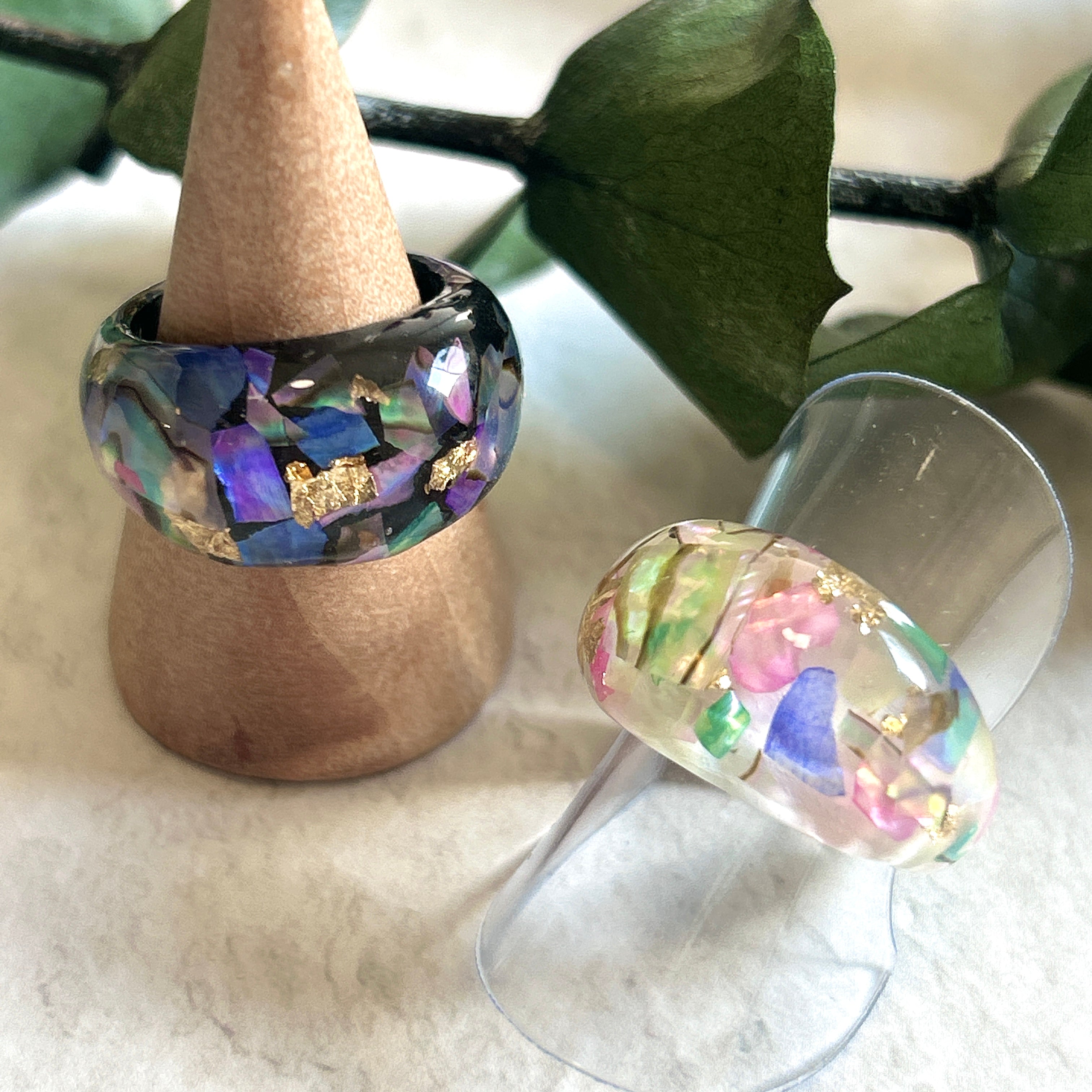 シェルモザイクリング｜aono earcuff and design（アオノイヤーカフアンドデザイン）