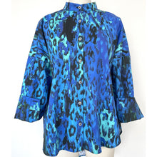 画像をギャラリービューアに読み込む, Manteau shirt leopard blue - マントシャツ レオパード ブルー｜Merci DIEU（メルシーデュー）
