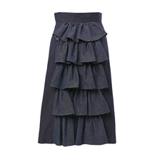 画像をギャラリービューアに読み込む, バッスルティアード デニムスカート｜actrhea（アクトレイア）
