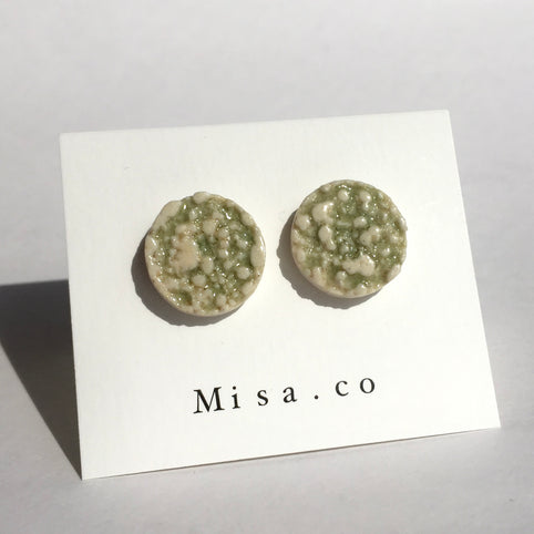 Misa.co 【一点物】◯柳色/Lichen陶器ピアス｜Misa.co（ミサコ）