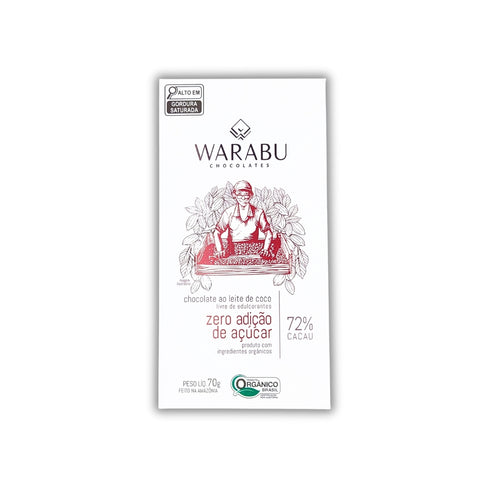 SAITO CACAO ココナッツミルクチョコレートバー 砂糖ゼロ 72%｜70g｜WARABU CHOCOLATES（ワラブチョコレート）