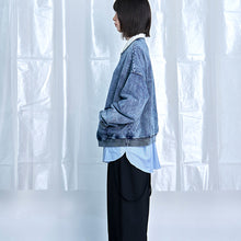 画像をギャラリービューアに読み込む, デニムルック プルオーバー スウェットシャツ｜Nora Lily（ノラリリー）
