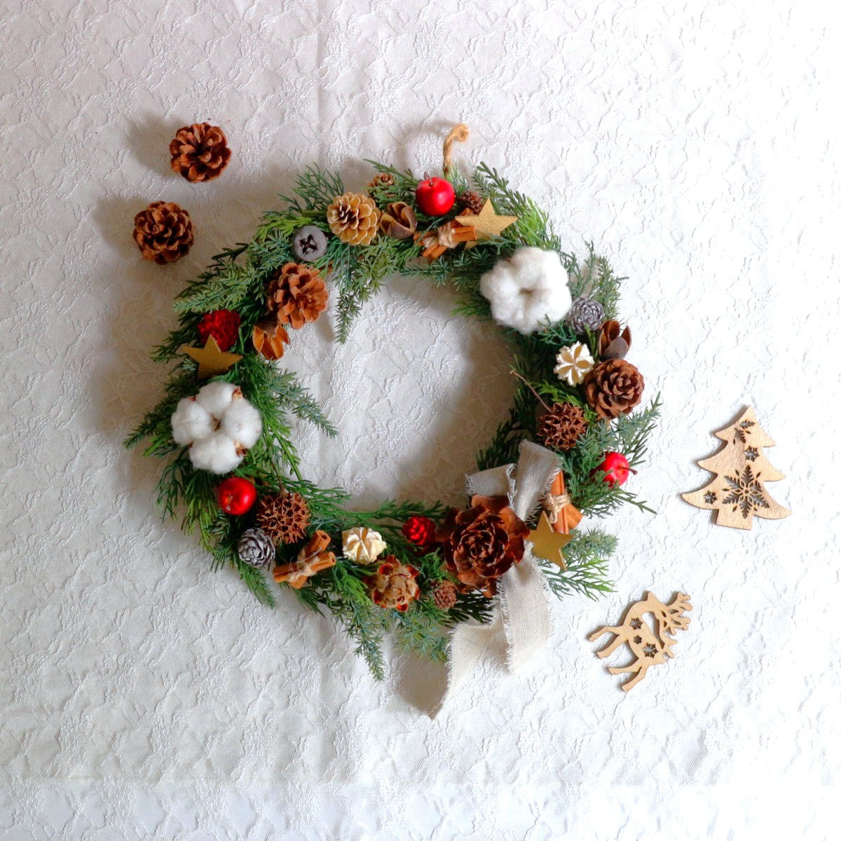 リンゴとシナモンのXmasリース｜Luna et Lily（ルナエリリ）