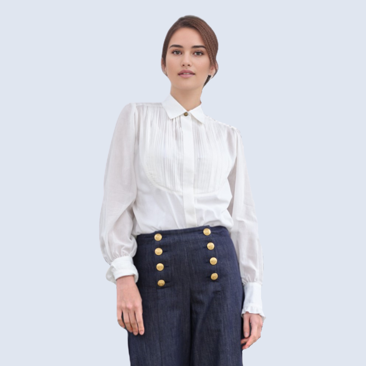 コットンボイル タキシードシャツ｜actrhea（アクトレイア）