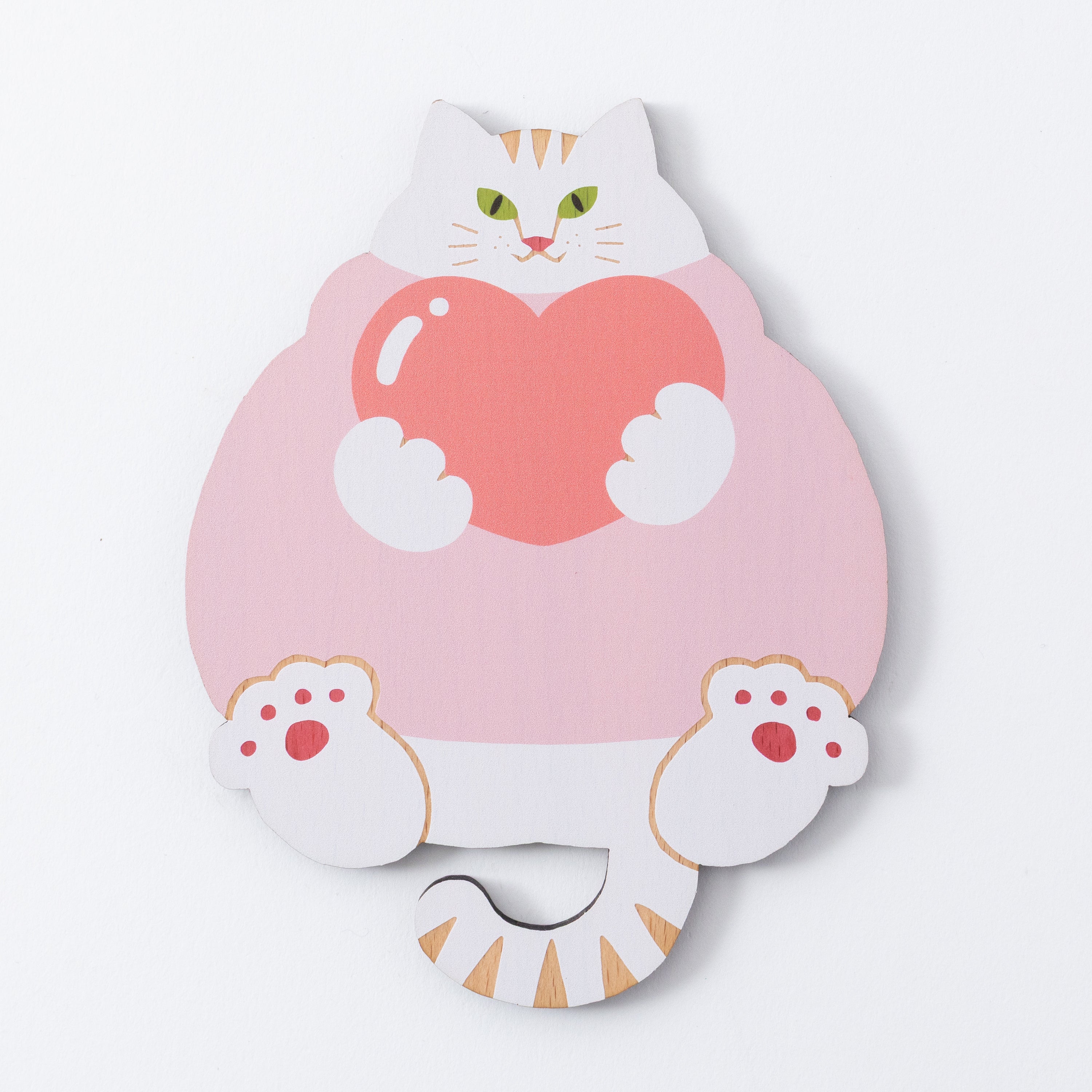 猫雑貨・木製プレート＆コースター【ねこまみれ　推し色　ピンク】｜Ten＆O Art+Craft（テンアンドオー　アートクラフト）