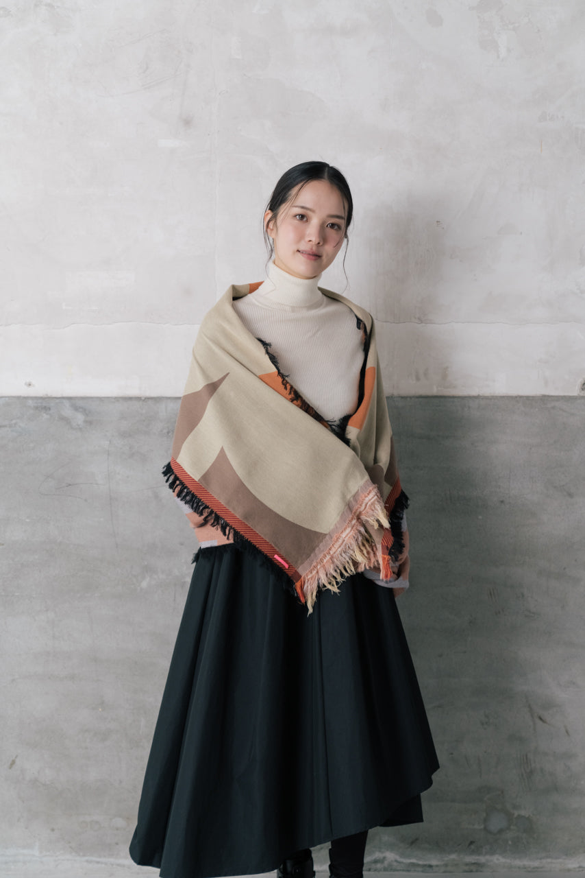 -POINT-　MOHIKANストール　col:オレンジ｜POLS（ポルス）