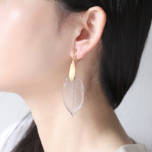 画像をギャラリービューアに読み込む, 本物のリーフとメタルリーフのピアス／イヤリング｜FT2 works（エフティーツーワークス）
