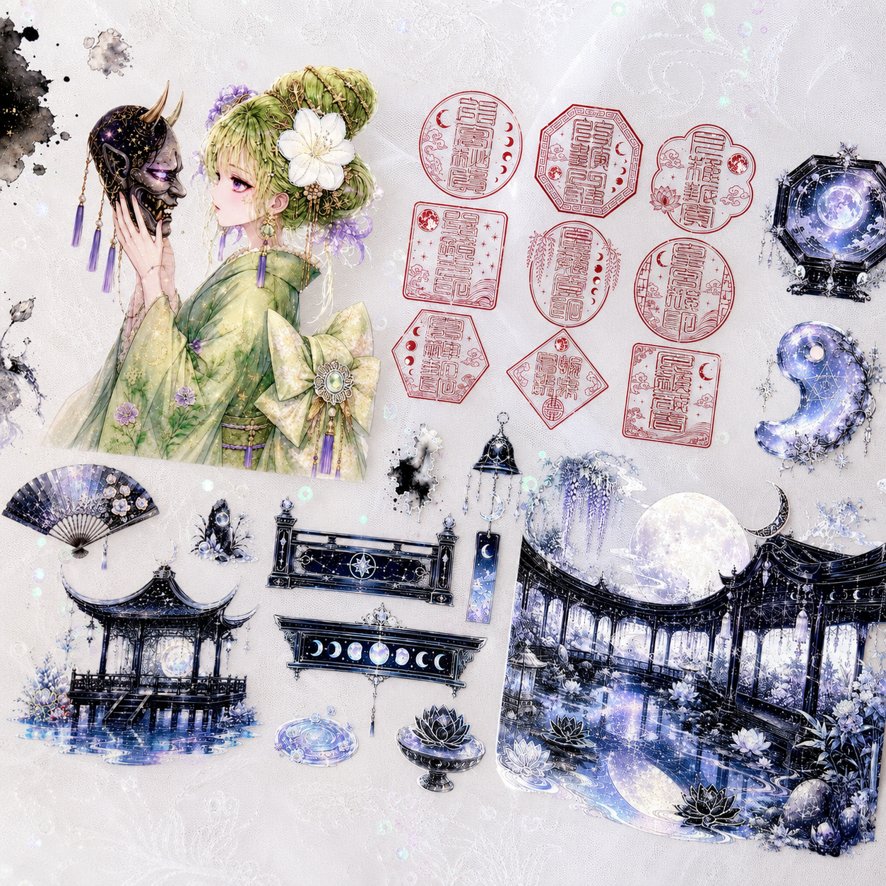 KaguyaGalaxy月宮夜行20cm幅PETテープ｜nene_hope_heart（ネネホープ