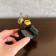画像をギャラリービューアに読み込む, 炭オブジェ／穏やかな色味の花を添えて｜櫂の炭（カイノスミ）
