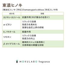 画像をギャラリービューアに読み込む, 日本の木のアロマ　エッセンシャルオイル　東濃ヒノキ｜MOKULABO fragrance（モクラボフレグランス）
