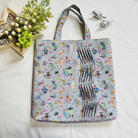 Nikomatch ウェーブタックトートバッグ（グレー・犬）｜Nikomatch（ニコマッチ）