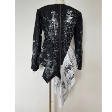 画像をギャラリービューアに読み込む, Men&#39;s patchwork shirt paint black- メンズパッチワークシャツ ペイント黒｜Merci DIEU（メルシーデュー）
