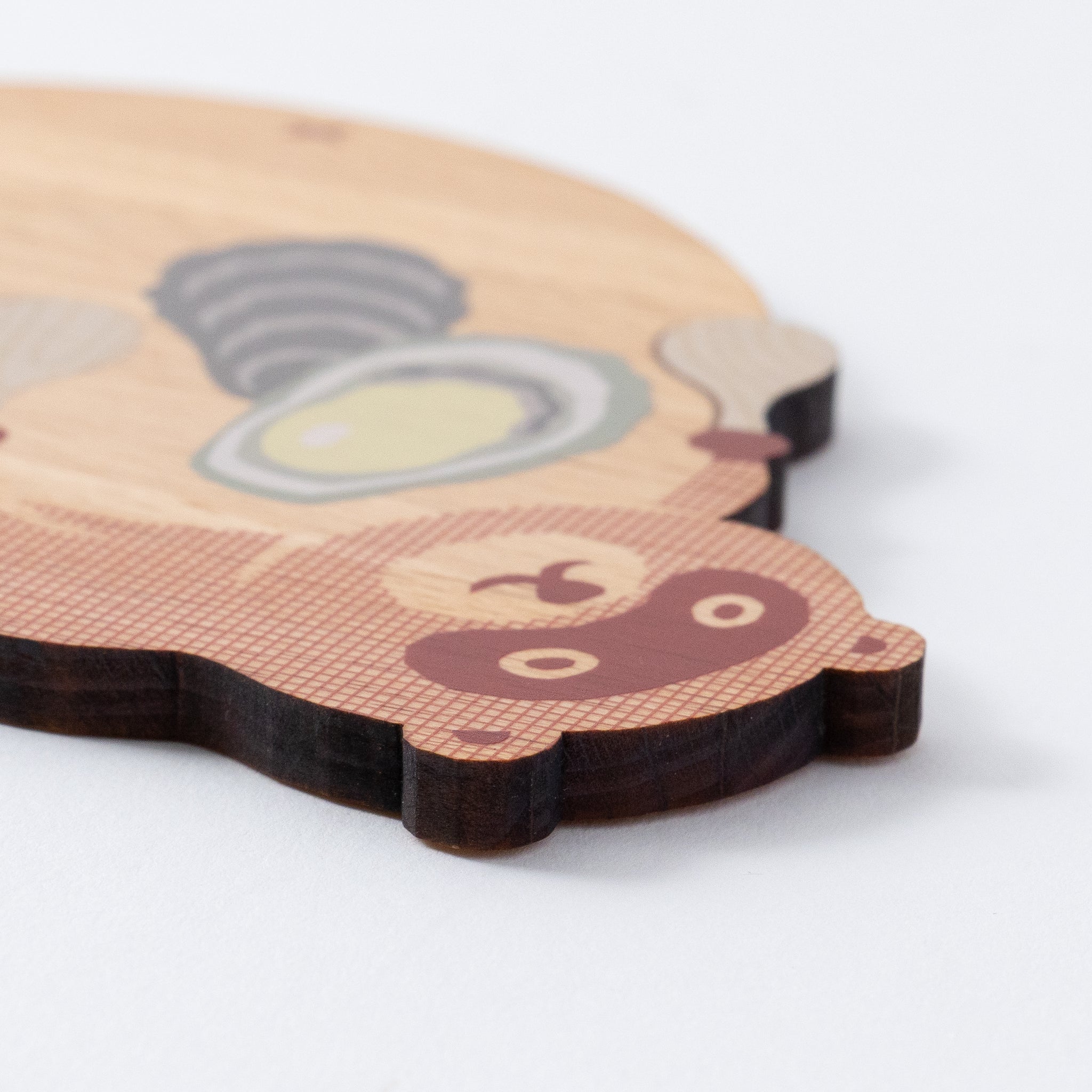 木製コースター・どうぶつモチーフ【ひろしまたぬき】｜Ten＆O Art+