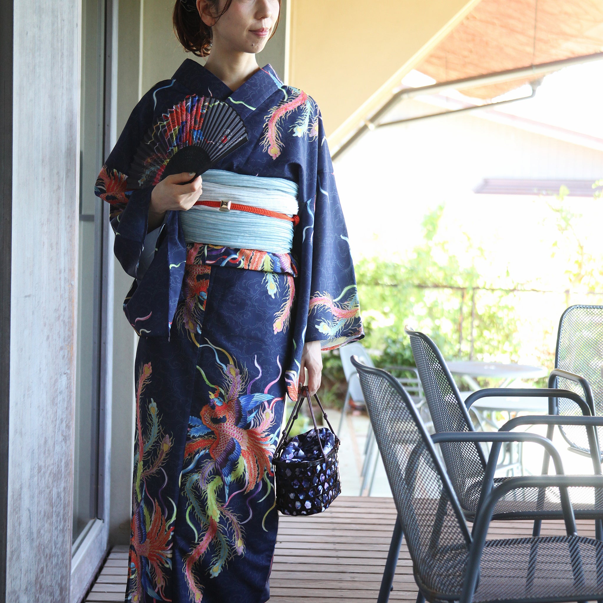ユニセックス浴衣・帯 2点セット【鳳凰】山崎大輝デザイン｜KUTANI