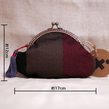 画像をギャラリービューアに読み込む, がま口ポーチ　チャ x ワインレッド x クロ｜PlusDot＋．（プラスドット）
