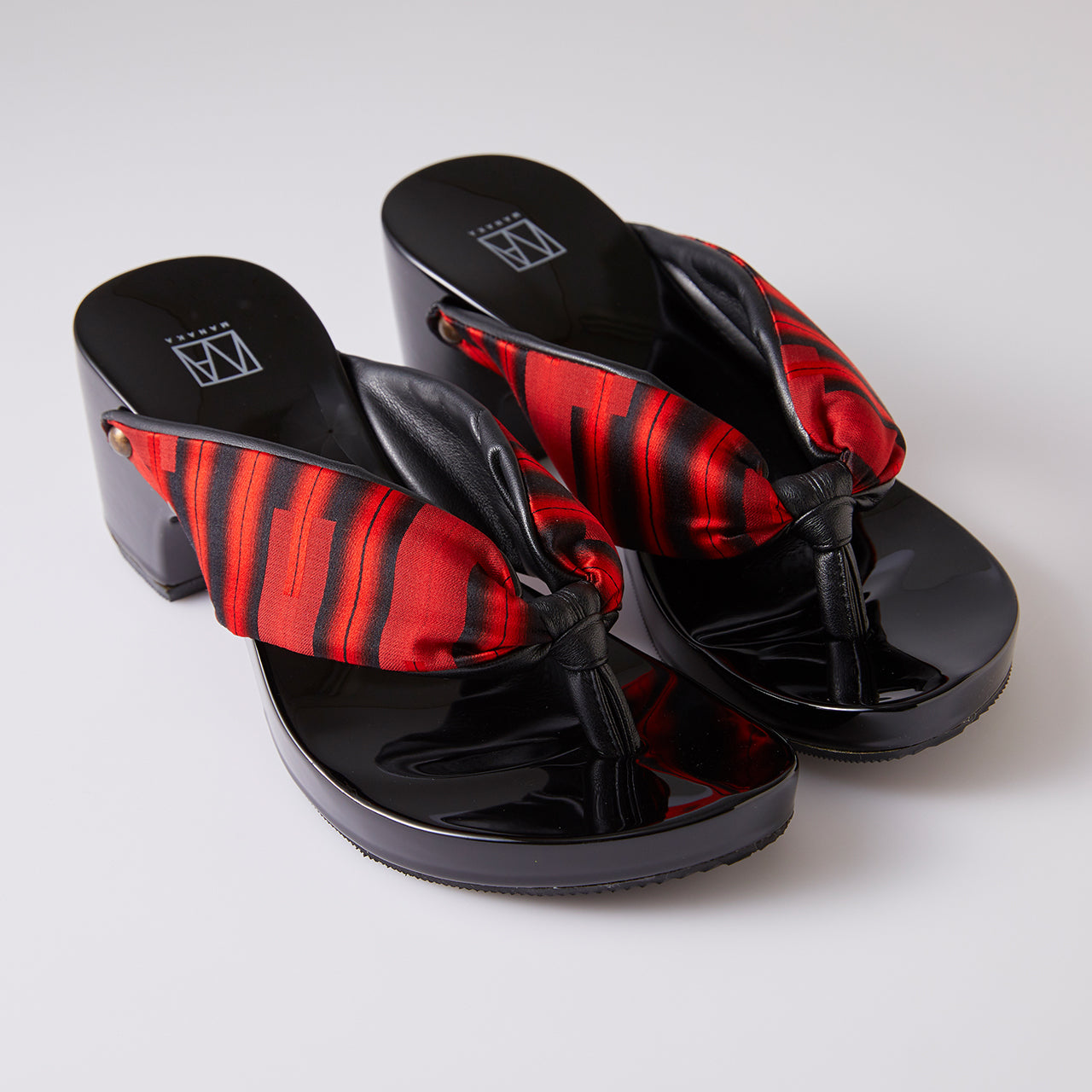 ハイカラ柄ヒール下駄：6.5cmヒール｜MANAKA（マナカ）