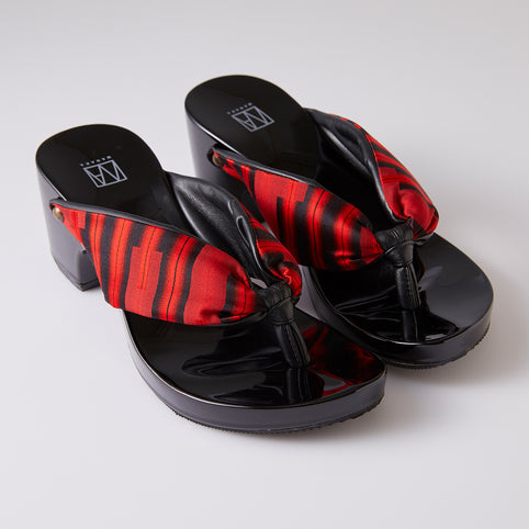 MANAKA ハイカラ柄ヒール下駄：6.5cmヒール｜MANAKA（マナカ）