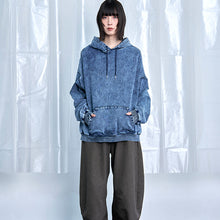 画像をギャラリービューアに読み込む, デニムルック プルオーバー スウェットフーディー｜Nora Lily（ノラリリー）
