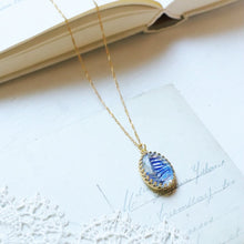 画像をギャラリービューアに読み込む, Vintage blue glass cabochon nacklace｜if(innocent freedom)（イフ　イノセントフリーダム）
