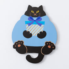 画像をギャラリービューアに読み込む, 猫雑貨・木製プレート＆コースター【ねこまみれ　推し色　青】｜Ten＆O Art+Craft（テンアンドオー　アートクラフト）
