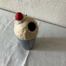 画像をギャラリービューアに読み込む, ブルーのクリームソーダ　花瓶　ペン立て｜とうげい hanaga（トウゲイ　ハナガ）
