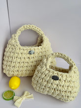 画像をギャラリービューアに読み込む, velvet ribbon bag [ butter yellow ] small/medium/large｜GONGON.crochet（ゴンゴンクロシェ）
