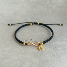 画像をギャラリービューアに読み込む, オリジナルワックスコードアンクレット インフィニティ×馬蹄 選べる3カラー｜On Cloud Nine（オンクラウドナイン）
