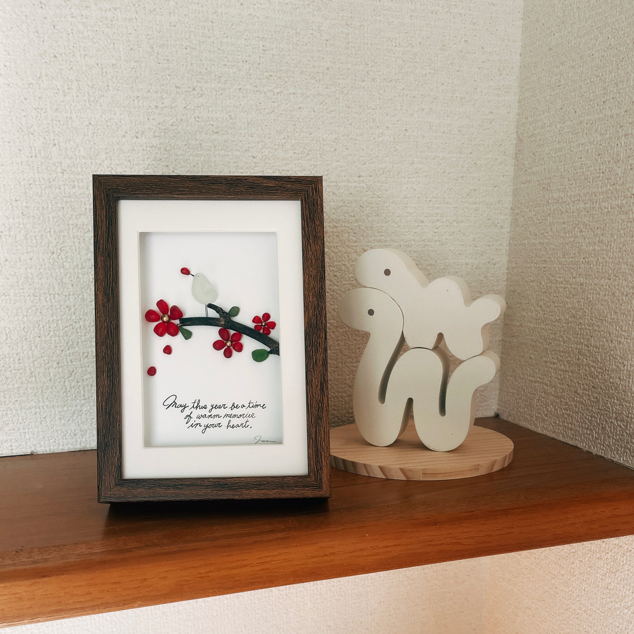 心暖かな一年になりますように【シーグラスお正月アート