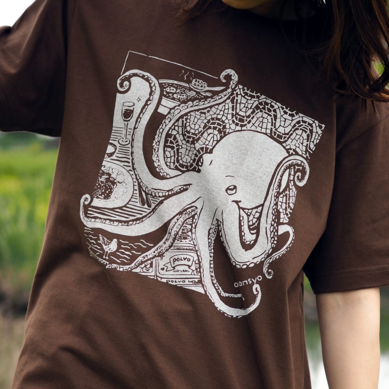 蛸職人Tシャツ墨族 蛸職人Tシャツ Lサイズ 積み上げよ