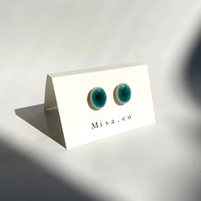 画像をギャラリービューアに読み込む, 【一点物】青緑色Petiteトルコ釉/陶器ピアス｜Misa.co（ミサコ）
