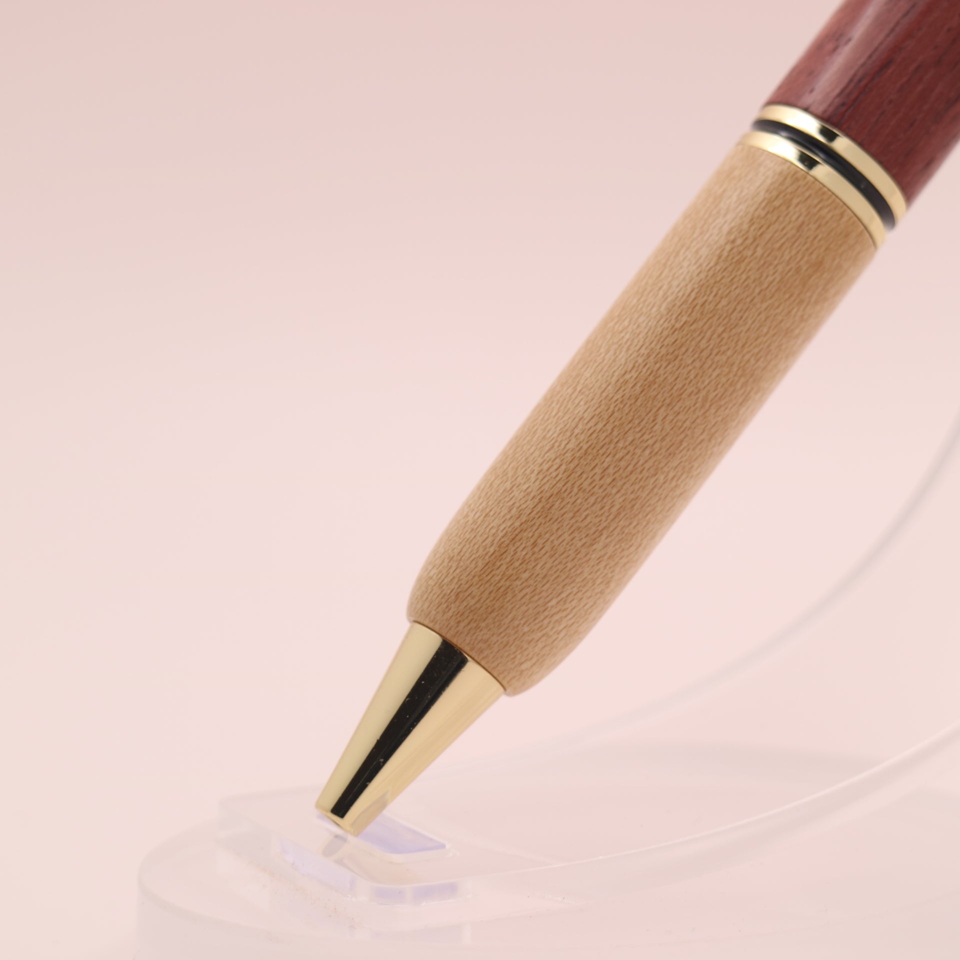 No.36ハンドメイド木軸シャーペンパープルハート縮み杢 木軸シャーペン【パープルハート】 | Purple heart mechanical pencil